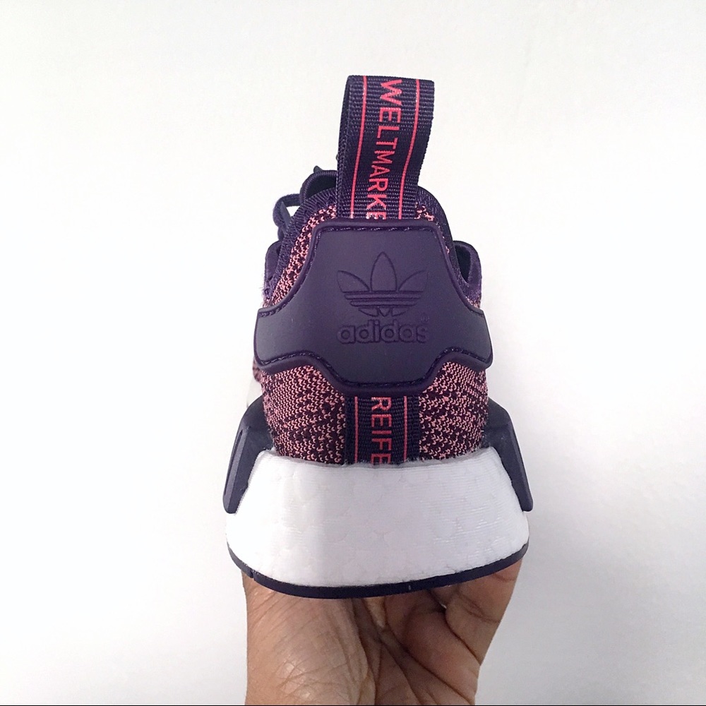 Adidas NMD R1 Purple Pink Red Black Sneakers - Picture 6 of 8
